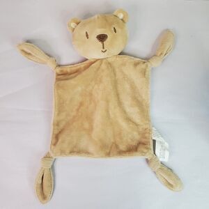 Barron's Bear Security Blanket Lovey Lovie Knotted Ends, Rattles